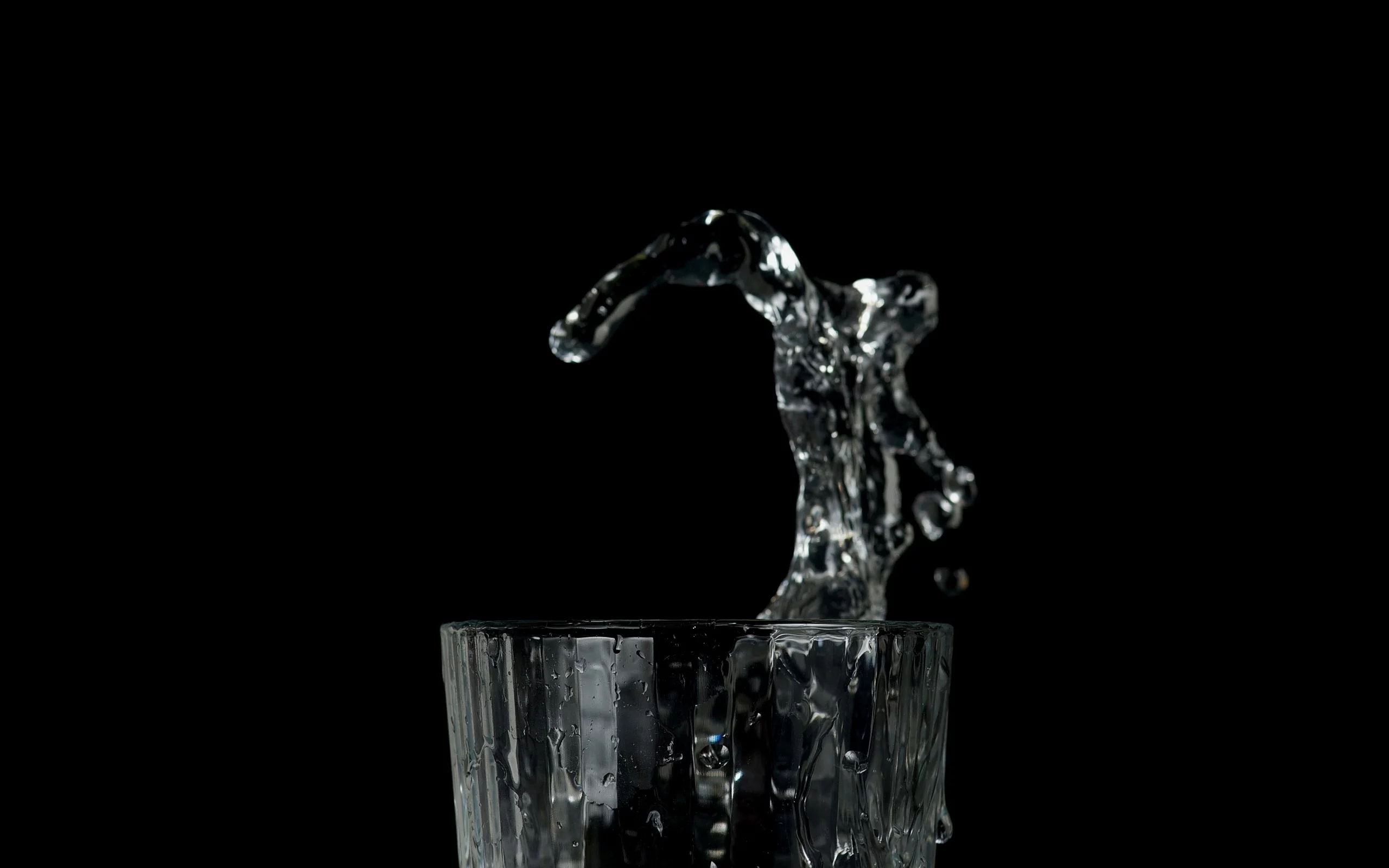 фон, стакан, вода, чёрный, брызги