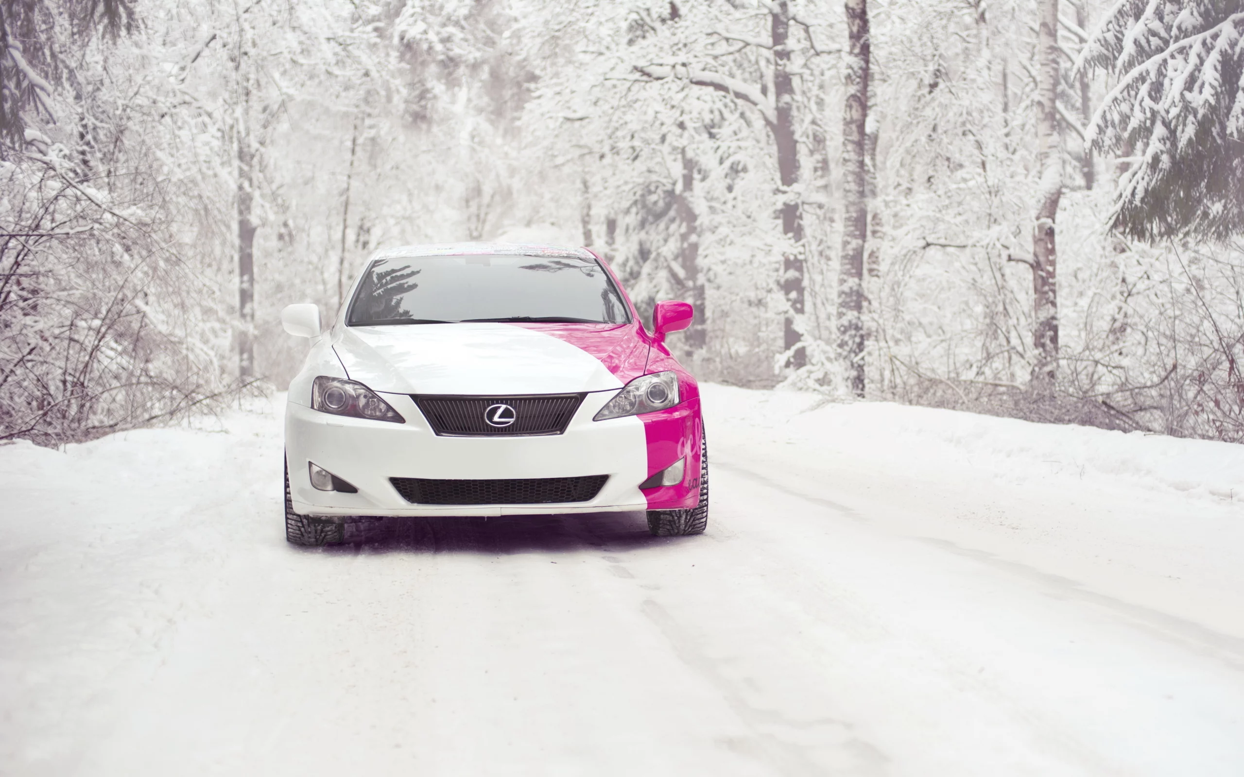 снег, зима, lexus is250