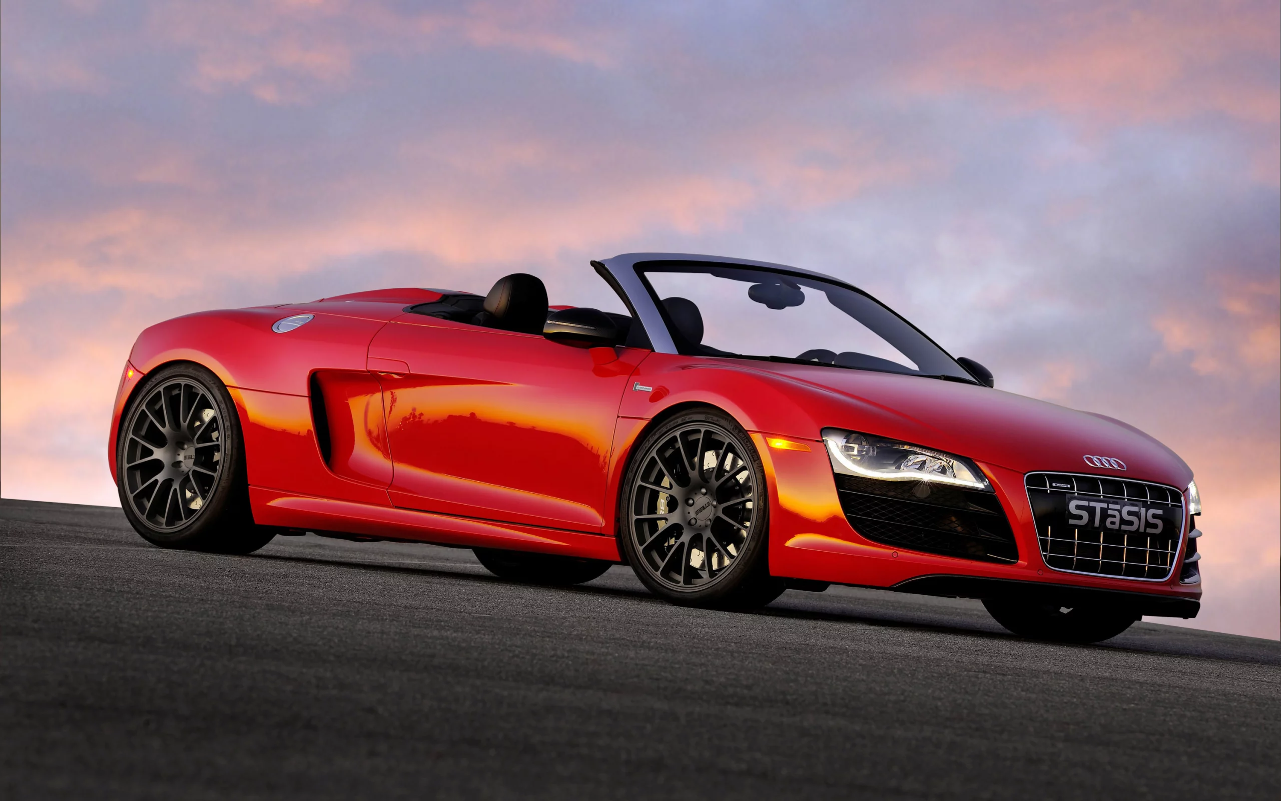 кабриолет, красный, audi, r8, v10, автомобиль, stasis