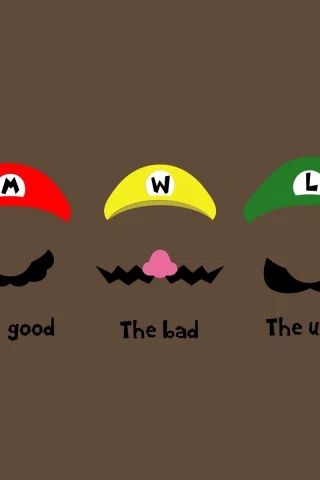 minimalism, хороший, минимализм, 1920x1200, moustache, шапки, плохой, усы, the good, hats, персонаж, гадкий, mario, the ugly, the bad, character