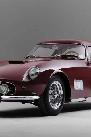 бардовый, ferrari, авто, классика, 250gt