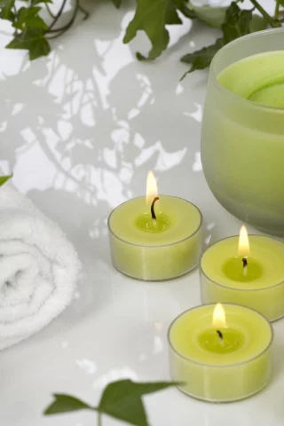 свечи, spa, релаксация, зеленое