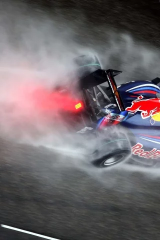 ред булл, формула-1, рб5, formula-1, вид сзади, брызги, гоночный болид, rb5, red bull, красный бык