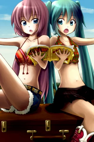 megurine luka, hatsune miku, вокалойд