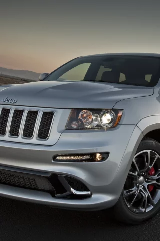 джип, grand cherokee, srt8, передняя часть, серебристый, гранд чероке, jeep