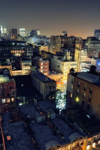 usa, lower manhattan, noho on down, ночь, night, new york city, нью-йорк, огни, roof, nyc