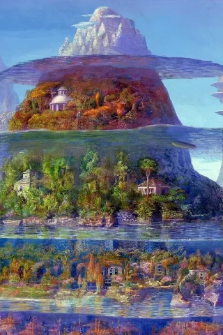 вода, картина, naohisa inoue, фэнтези