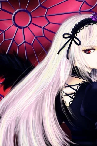 перо, розы, аниме, суйгинто, дева-роза, девушка, rozen maiden