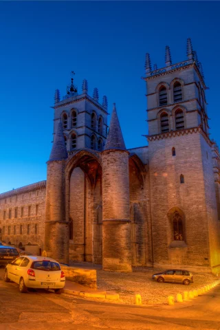 a dusk walk in montpellier, огни, ночь, машины, france