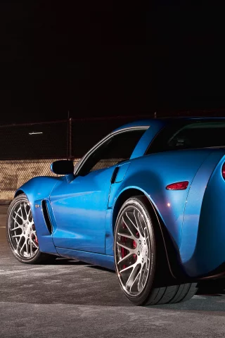 chevrolet, z06, корвет, 360 three sixty forged, шевроле, blue, corvette, голубой