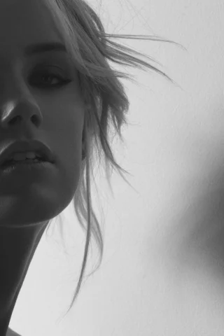 девушка, models, чб, актриса, фото, взгляд, amber herd