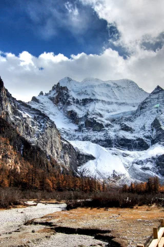 небо, горы, hdr