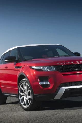 red, range rover, evoque