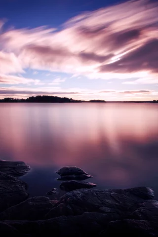 пейзаж, море, природа, закат, облака, небо