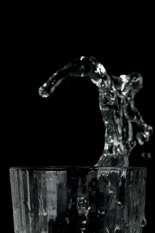 фон, стакан, вода, чёрный, брызги