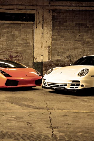 спорткара, гараж, два, gallardo and 997 v 3