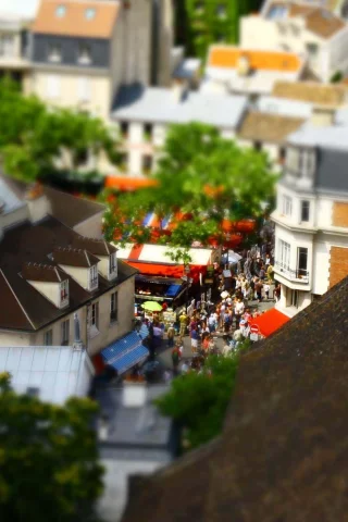 париж, tiltshift, люди, дома