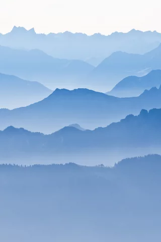 холмы, пейзаж, туман, горы