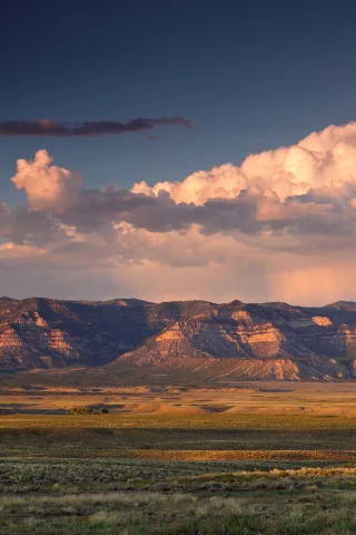 юта, utah, закат, облака, долина, горы