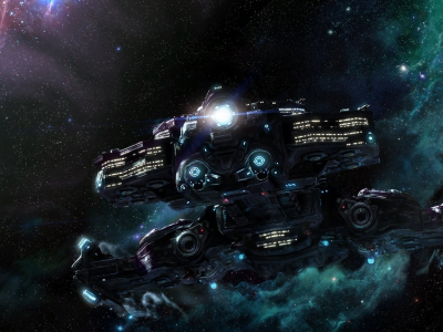 starcraft2, линейный крейсер, звезды, планета