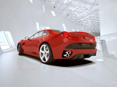 californiainhall, ferrari, красная
