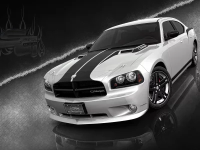 обои, черно-белый, тюнинг, dodge charger, авто