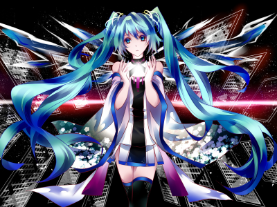 miku, взгляд, девушка, vocaloid, hatsune