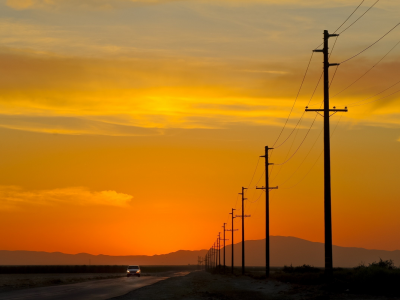 калифорния, закат, power lines, usa, sunset, california