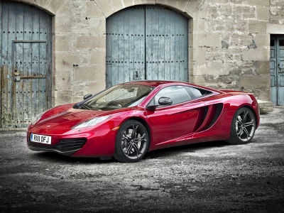 передняя часть, mp4-12c, левый бок, red, mclaren