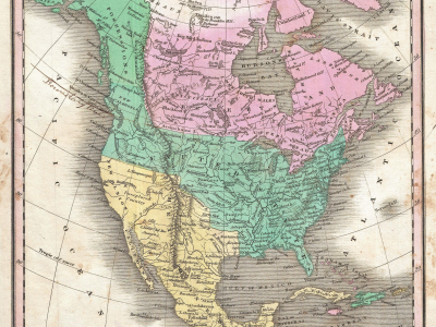 карта, США, Российская Империя, Канада, Мексика