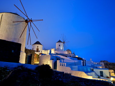 greece, oia, ветряки, греция