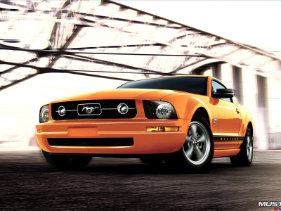 ford, mustang, orange