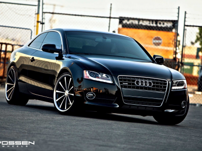 audi, ауди, черная, vossen, black, car