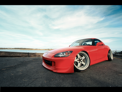 honda, s2000, red, хонда, красная, облака, небо