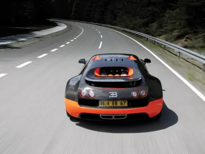 деревья, road, trees, машина, скорость, car, дорога, speed, 3000x2000, bugatti veyron