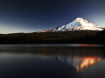 вода, горы, гора, гора, отражение