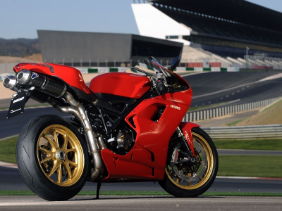 мотоцикл, трасса, красный, трибуны, 1098, red, ducati, superbike