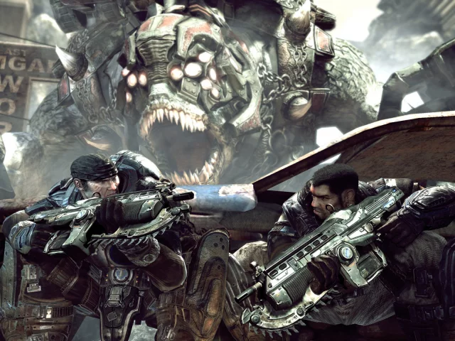 marcus fenix, gears of war, оружие, игра