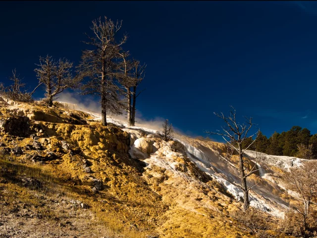 mammoth springs, вайоминг, сша