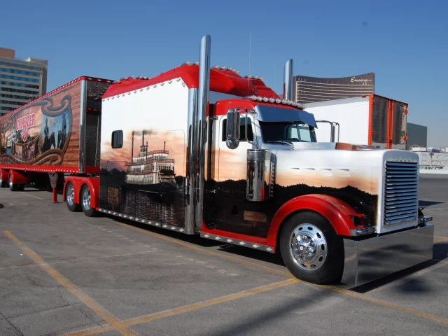 peterbilt, рисунок, грузовик, кабина, аэрография, cambler