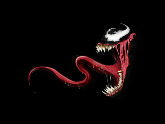 venom, чёрный, язык