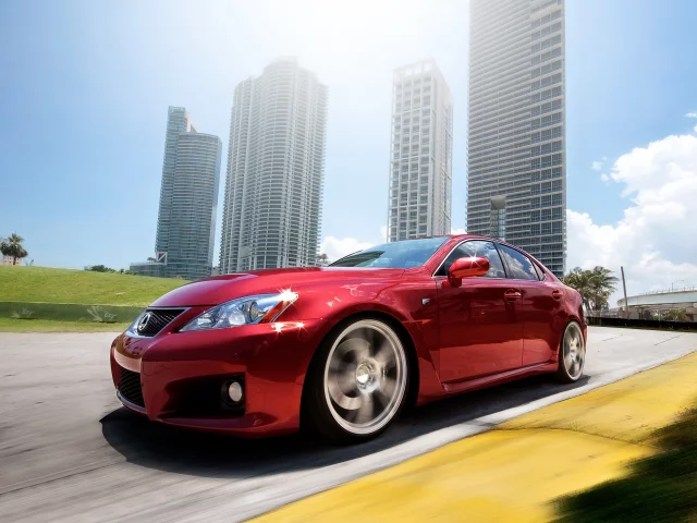 дорога, lexus, is-f, небо