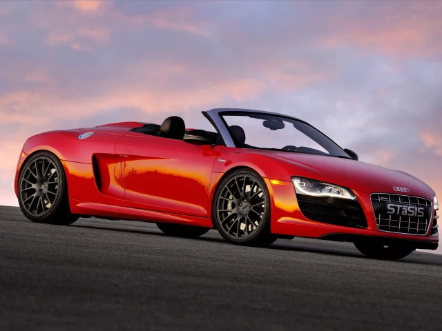 кабриолет, красный, audi, r8, v10, автомобиль, stasis