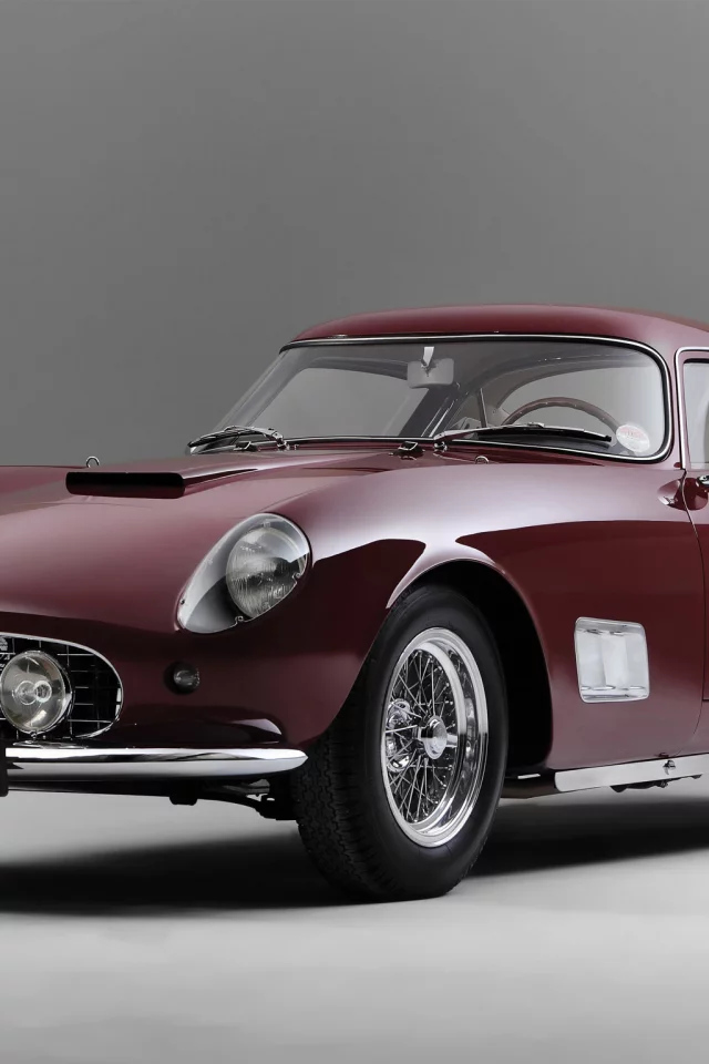 бардовый, ferrari, авто, классика, 250gt