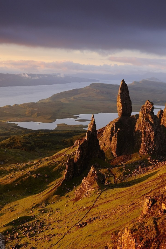 облака, горы, небо, scotland, isle of skye, шотландия, море