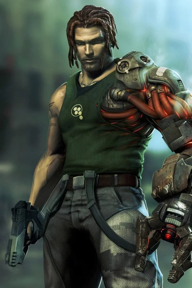 рука, bionic commando, пистолет