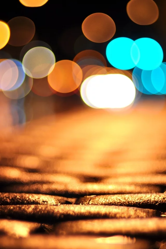 bokeh, огни, мостовая
