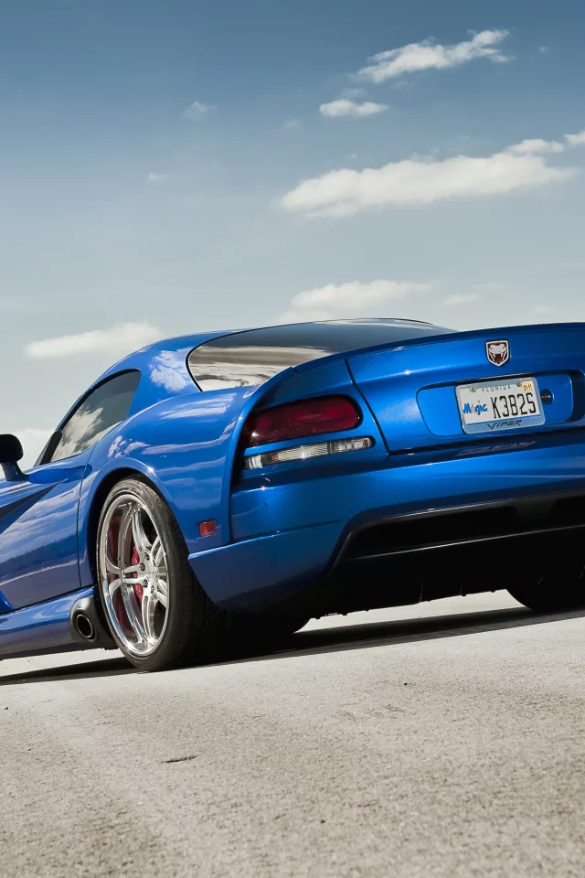 360 three sixty forged, вайпер, асфальт, разметка, синий, додж, задняя часть, srt 10, viper, blue, dodge