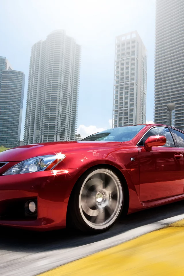 дорога, lexus, is-f, небо