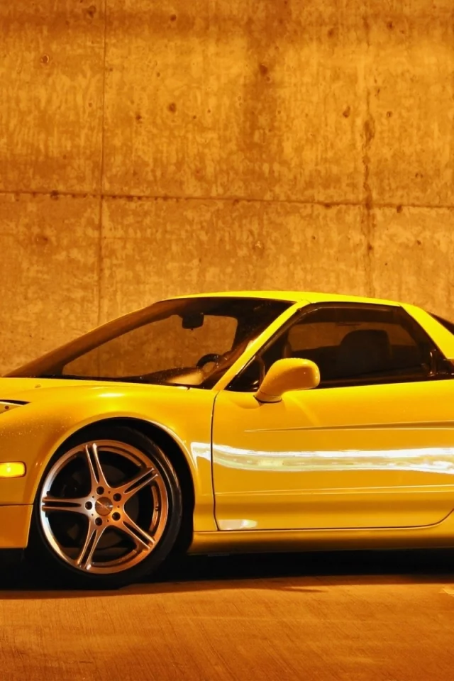 диски, стена, желтый, nsx-t, спорткар, акура, фары, acura